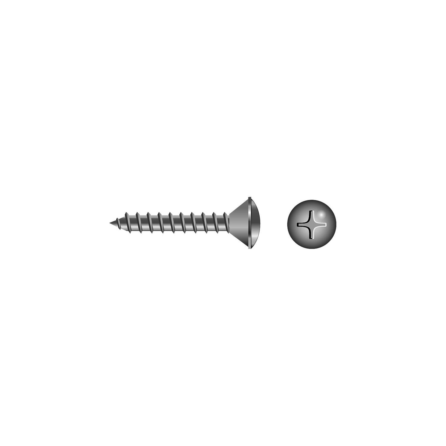 Phillips Tapping Screws - Oval Head, #14 x 1-1/2"